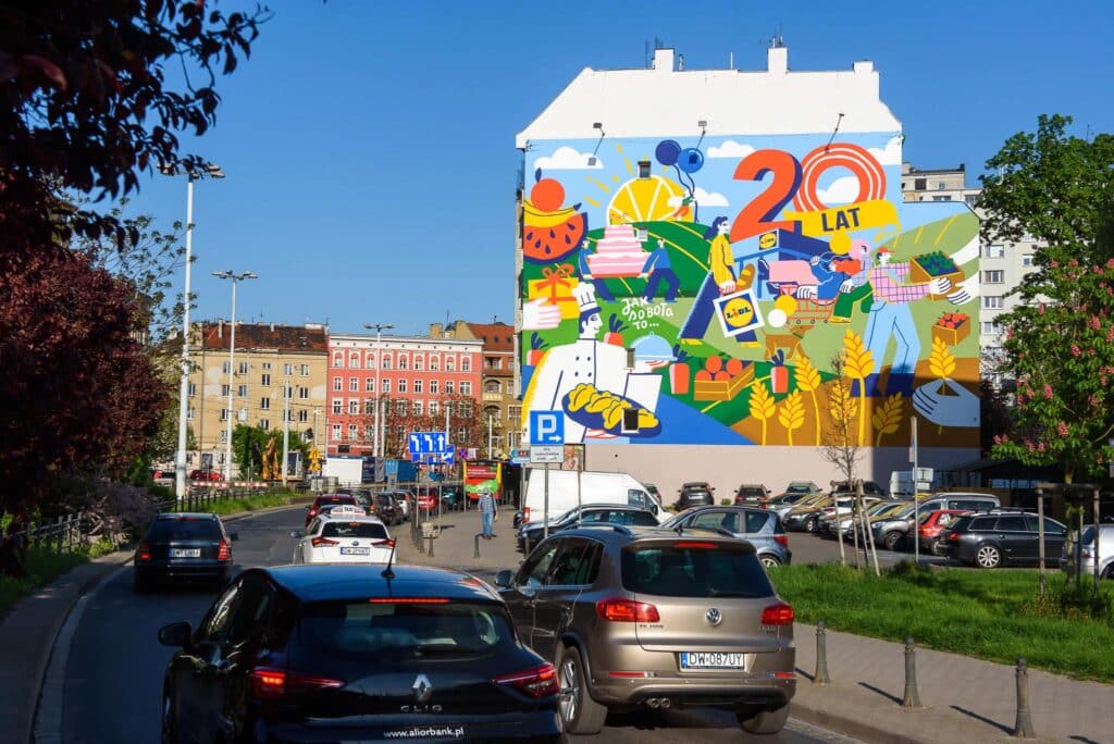 Lidl Wroclaw mural antysmogowy reklamowy GrupaRW